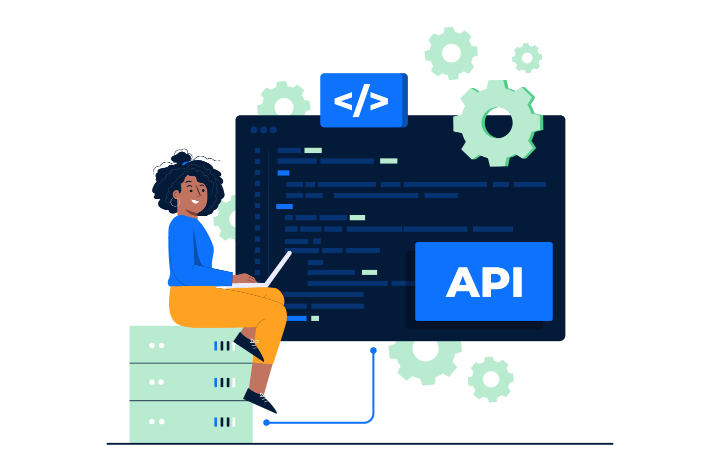 Desenvolvedor programando integração